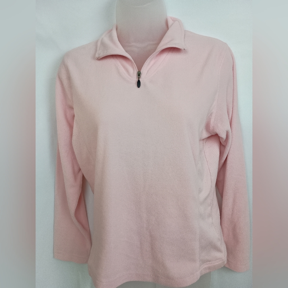 2/$30 COLUMBIA Butterly Pastel Pink Quarter-Zip Lightweight Fleece Top (#1,425)